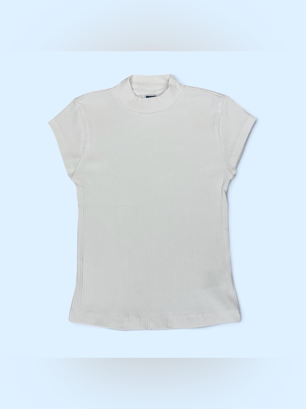 Old Navy Women’s Size XS White Ribbed Mock Neck Short Sleeve Top